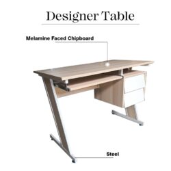 105x75cm ALADDIN OFFICE TABLE / STUDY TABLE With white Steel - Image 4