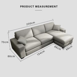 Lauren 868 L-Shape Sofa FREE stool and 2 small pillow - Image 8