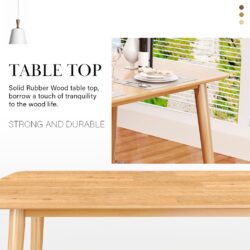 Ganda Rubber Solid Wood Dining Table Set With 4 Chairs/ meja makan/ 餐桌 - Image 3