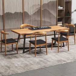 MODERN DINING / MEETING /STUDY TABLE With Black Steel - Image 2