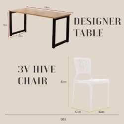 Dining Table with 4 chairs / meja makan 4 kerusi / meja makan - Image 8