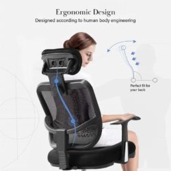 Ergonomic & Height Adjustable High Backrest Swivel Office Chair - Image 2