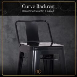 Prestoo Black Bar High Stool - Image 3