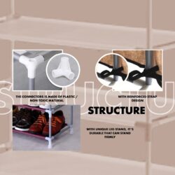 Multi Shoe Rack 8& 10 Tiers Curtain Wardrobe Rak Kasut - Image 6