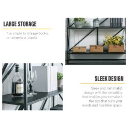 FULLY ASSEMBLE American Iron Multi- Storey Bookcase/ Hall divider - Image 6