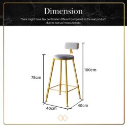 Parsons Marble Texture Wooden Bar Table with Gold Metal Frame + 2 Bar Stools - Image 7