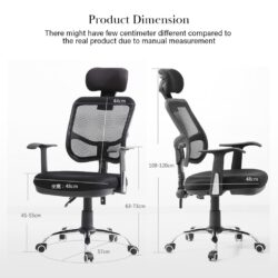 Ergonomic & Height Adjustable High Backrest Swivel Office Chair - Image 9
