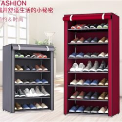 Multilayer Shoe Rack Dustproof Multilayer Cabinet Shelf Storage Rak Kasut - Image 5