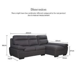 Lauren 383 L Shape Sofa Canvas Fabric Cloth - Image 7