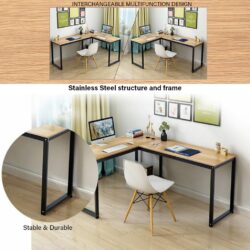 ANABILE L Shape Study Table + strong leg + 16mm table top/ meja belajar l shape - Image 2