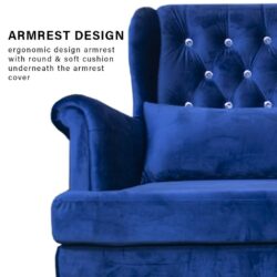 Diamond Design Royal Fabric High Back Wing Chair - Image 4