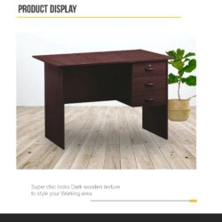 Writing Table 3.9ft (L120cm) Office desk Study Desk with 1 DRAWER - Image 4