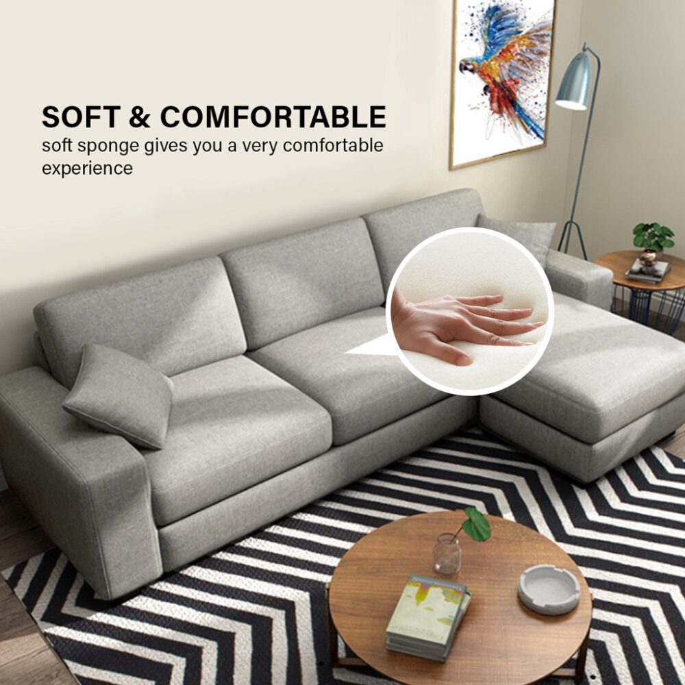 Lauren 868 L-Shape Sofa FREE stool and 2 small pillow - Image 6