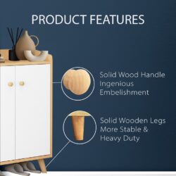 AVA 4 Layer Wooden Shoe Rack with door / Rak Kasut / Space Saving Rack / Almari Kasut - Image 6
