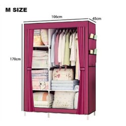 Wardrobe M Size / Almari Baju Rak Baju Clothes Organization Storage Rack Cabinet - Image 5