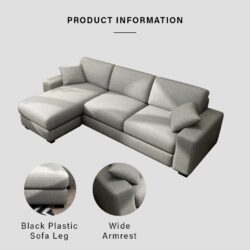 Lauren 868 L-Shape Sofa FREE stool and 2 small pillow - Image 7