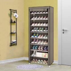 Multi Shoe Rack 8& 10 Tiers Curtain Wardrobe Rak Kasut - Image 3