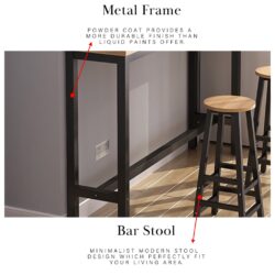 120cm or 160cm x 40cm Bar Table & 2 High Bar Stool / Long Table/ console table - Image 5