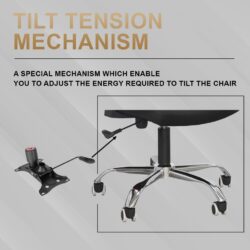 LEONARD Black Saddle Office Chair - Image 4