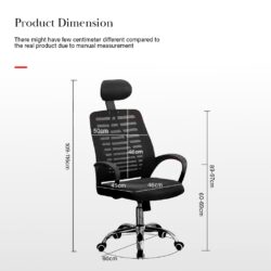 Office Chair With HeadRest - Classy Large Mid-Back Height Adjustable Mesh Cloth - Image 7