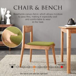 120 x 60 cm ALMA Muji Style Solid Rubber Wood Dining Set / Solid Wood Table High Quality - Image 6