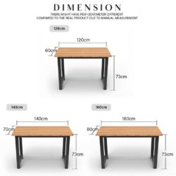 Upgrade Quality 180cm + 16mm table top(Tebal) meja belajar for with Strong leg/office table - Image 8