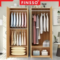 Multi Usage 2 Door & 4 Door Wooden Wardrobe / almari baju budak / almari Baju/ almari - Image 3