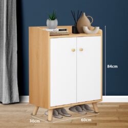 AVA 4 Layer Wooden Shoe Rack with door / Rak Kasut / Space Saving Rack / Almari Kasut - Image 7