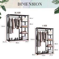 Big Size XXL Size Pasha Open Wardrobe / Rak Baju / Wardrobe /almari baju besi - Image 8