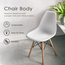 EAMES Kitchen Round Coffee Dining Table WITH 4 CHAIRS - Image 6