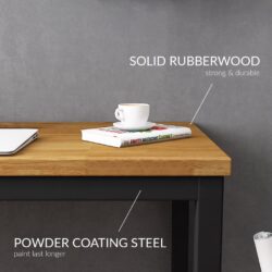 Mckenna Solid Rubber Wood 120x60cm Study Table / Dining Table - Image 4