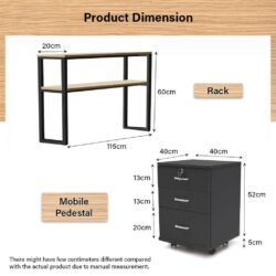 ANABILE L Shape Study Table + strong leg + 16mm table top/ meja belajar l shape - Image 6