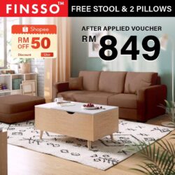 Lauren 868 L-Shape Sofa FREE stool and 2 small pillow - Image 3