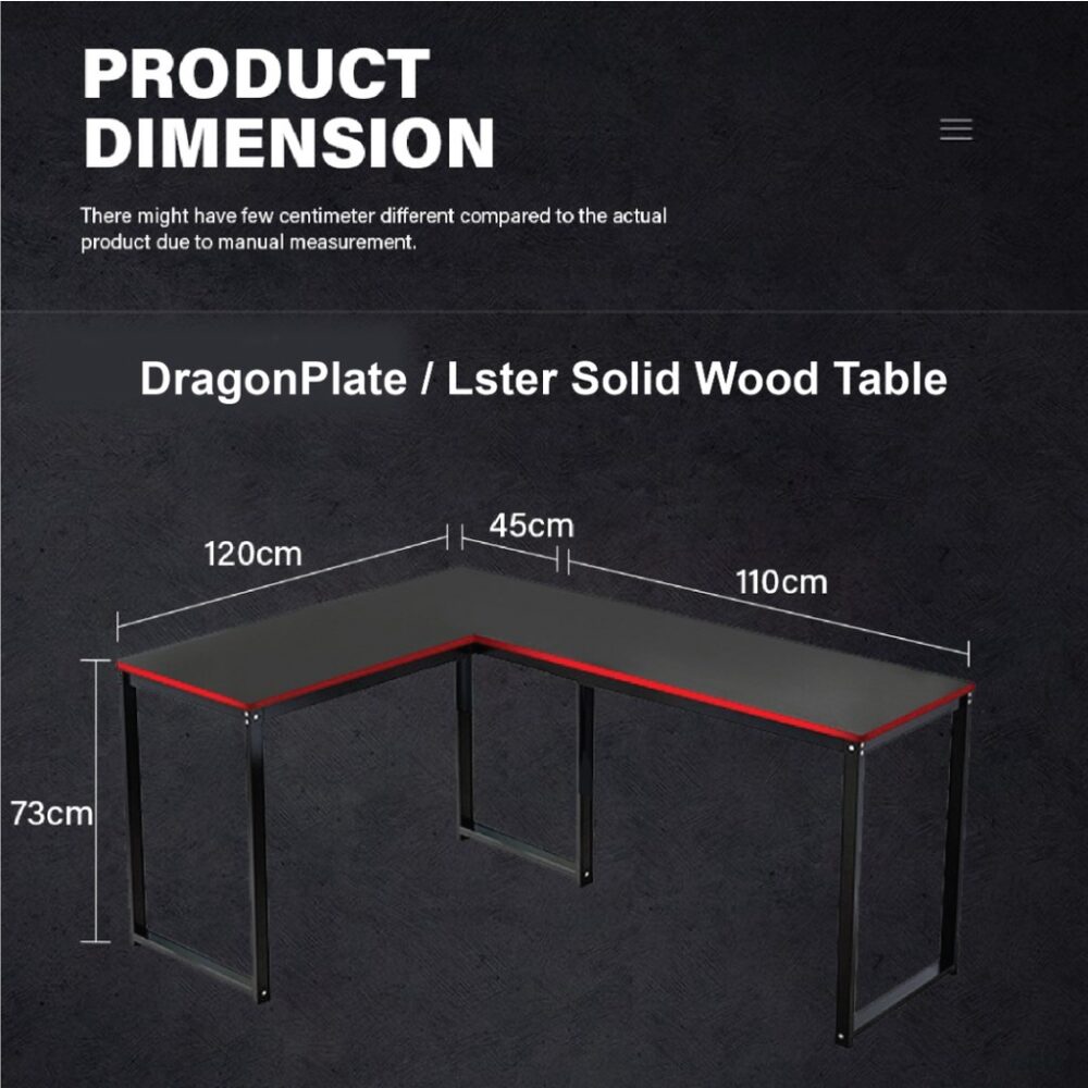GAMING SERIES GT004 L Shape Table / Study Table / Working Desk / Computer Table / Gaming Table - Image 8