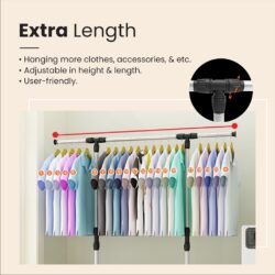 Garment Rack Cloth Hanger And Organizer Wheel Single Pole Hanger Cloth Laundry Dryer Rack - Image 5