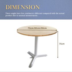 80/90/100cm Runda Black Frame Tri-Leg Simple Round Cafe Dining Table/CAFE TABLE - Image 8