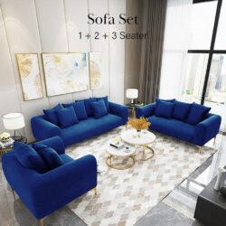 Heyden Velvet Fabric Post Modern Chesterfield Luxury Sofa Set - Image 2