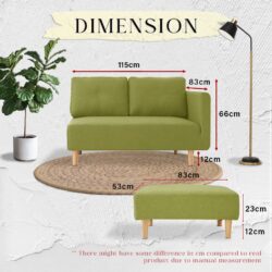 Lauren 123 Fabric Designer 2 Seater Sofa FREE stool / Sofa murah suitable for cute house - Image 7