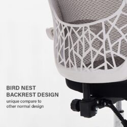 Office Chair With Leg Rest - Fagelbo Black / White Frame Designer High Mesh Back - Image 6
