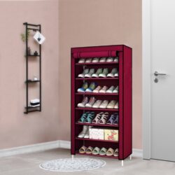 Multi Shoe Rack 8& 10 Tiers Curtain Wardrobe Rak Kasut - Image 2