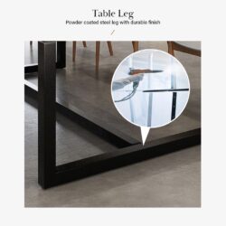 LEIA Solid Rubber Wood Steel Leg Dining Table / Office Table / Meja Makan / 餐桌 - Image 5