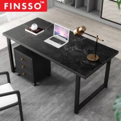 120CM/140CM/160CM Denver Marble Texture Study Table/ Working Office Table/MEJA - Image 4