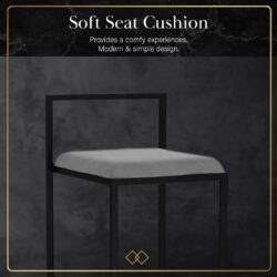 Zavier Black Steel High Bar Stool - Image 2