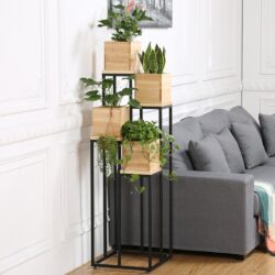 PLANT DECORATION SHELF WITH WOOD PIECES - Image 2