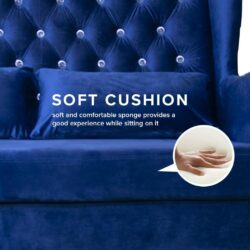 Diamond Design Royal Fabric High Back Wing Chair - Image 3