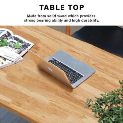 MODERN DINING / MEETING /STUDY TABLE With Black Steel - Image 5