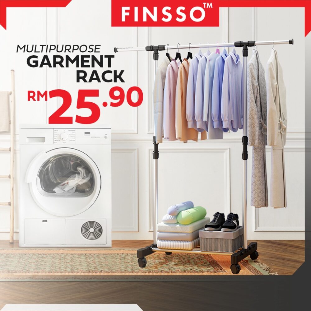 Garment Rack Cloth Hanger And Organizer Wheel Single Pole Hanger Cloth Laundry Dryer Rack