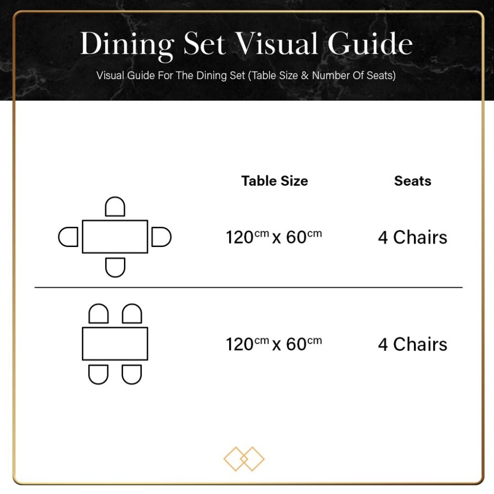 FREE SHIP Sintered Stone Marble Texture dining table set/ Meja Makan / Dining Table Set with 4 chairs - Image 6