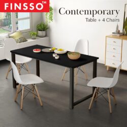 SHOCKING DEAL120cm x 60cm Contemporary Table with Eames Chair Dining Set - Image 2