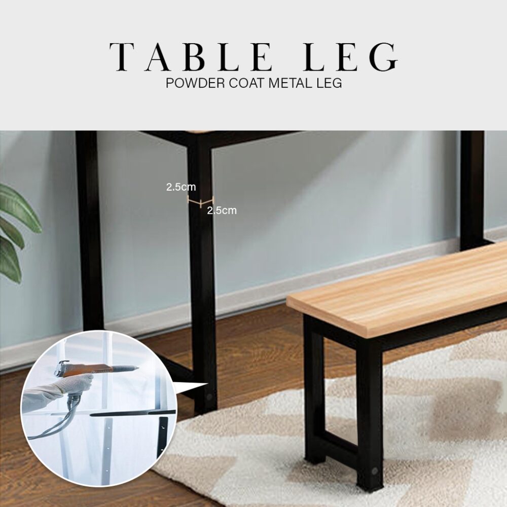 Dining Table With 2 Bench Set / Contemporary Simple Rectangular/ set meja makan / meja set kanteen - Image 6